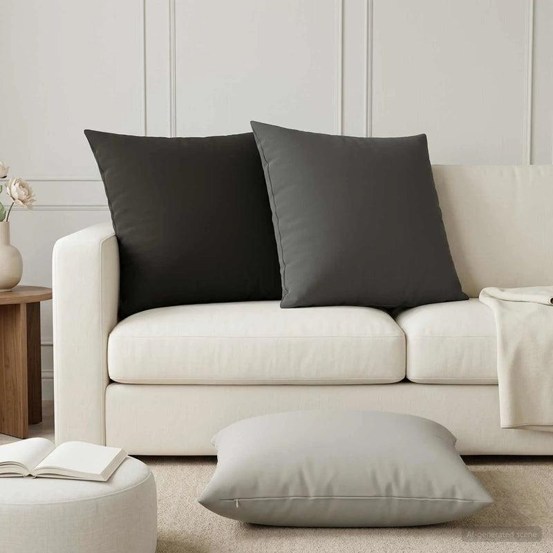 Cushion with Pillow HEERLEN 2 pcs Black Polyester