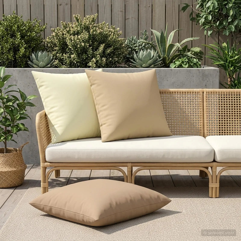 Cushion Cover 2 pcs HEERLEN Beige 80 x 80 cm Polyester
