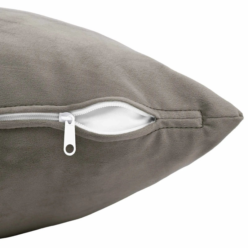Cushion Cover 2 pcs HEERLEN Light Grey 80 x 80 cm Velvet