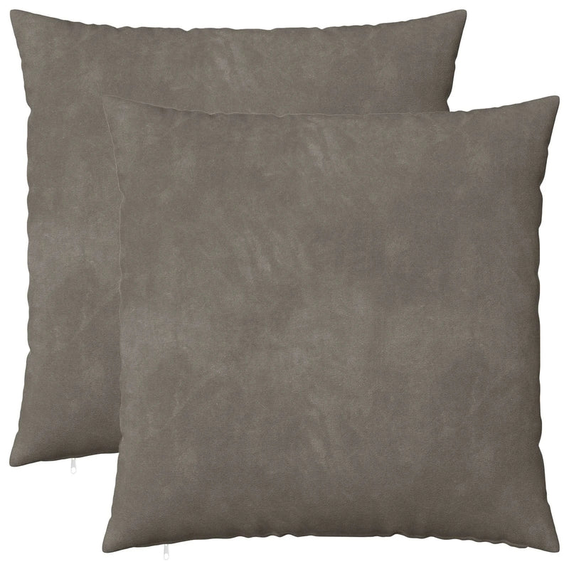 Cushion Cover 2 pcs HEERLEN Light Grey 80 x 80 cm Velvet
