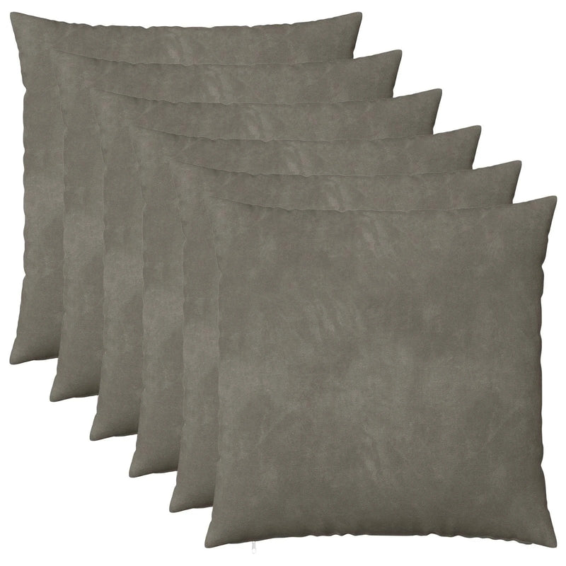 Cushion Cover 6 pcs HEERLEN Light Grey 80 x 80 cm Velvet