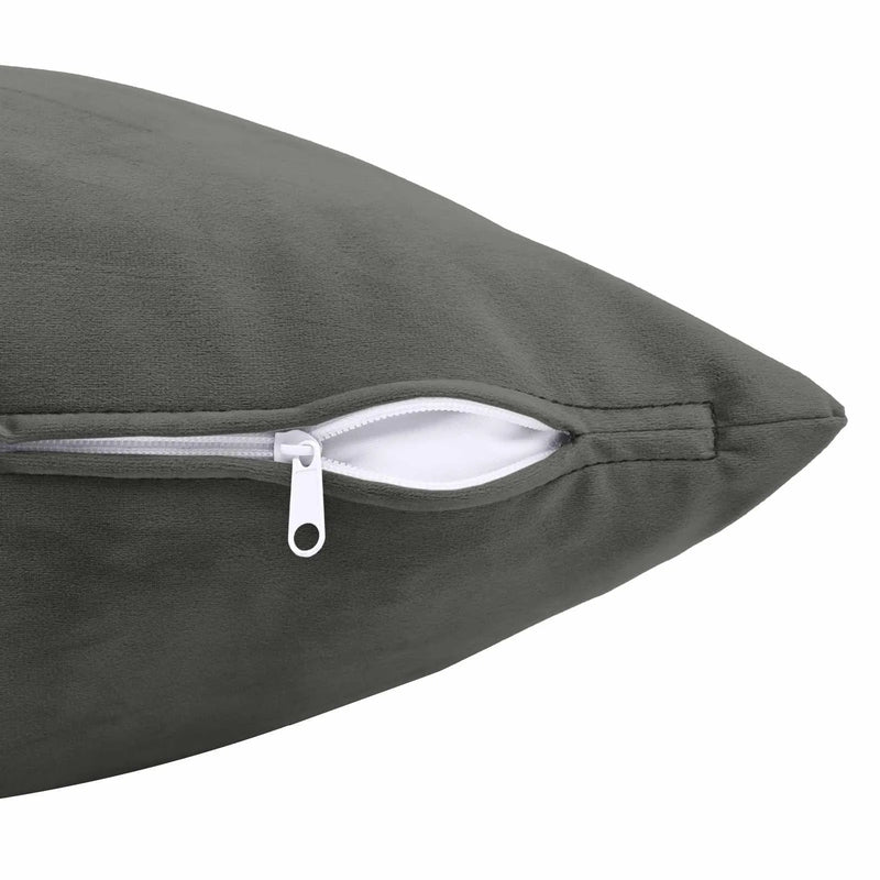 Cushion Cover 2 pcs HEERLEN Dark Grey 80 x 80 cm Velvet