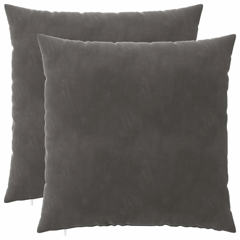 Cushion Cover 2 pcs HEERLEN Dark Grey 80 x 80 cm Velvet