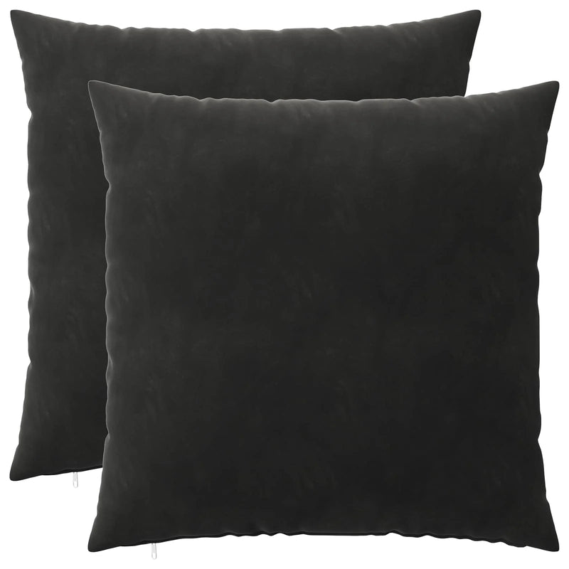 Cushion Cover 2 pcs HEERLEN Black 80 x 80 cm Velvet