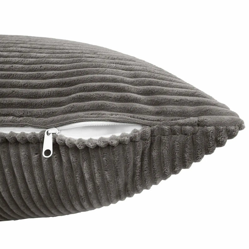 Cushion Cover 2 pcs ALMELO Dark Grey 30 x 50 cm Corduroy
