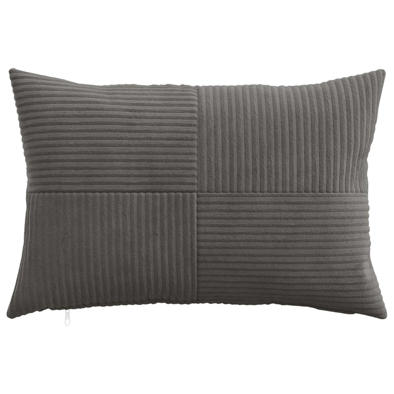Cushion Cover 2 pcs ALMELO Dark Grey 30 x 50 cm Corduroy