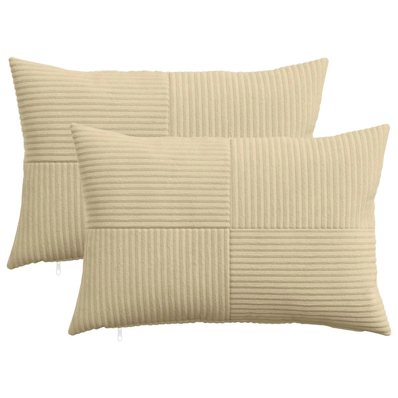 Cushion Cover 2 pcs ALMELO Grey Green 30 x 50 cm Corduroy