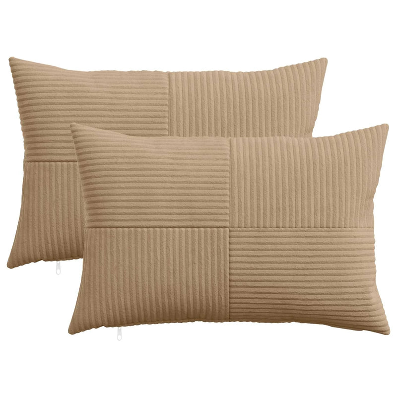 Cushion Cover 2 pcs ALMELO Brown 30 x 50 cm Corduroy
