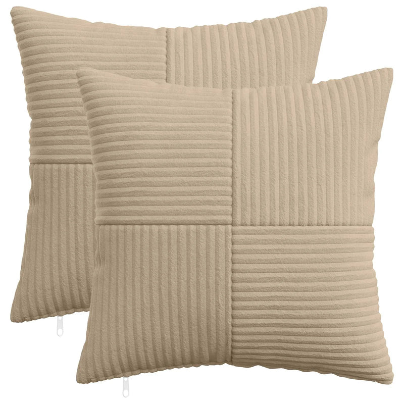 Cushion Cover 2 pcs ALMELO Taupe 40 x 40 cm Corduroy