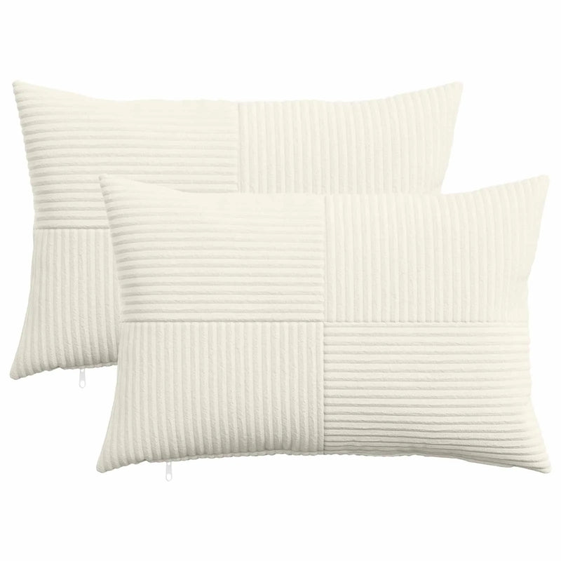 Cushion Cover 2 pcs ALMELO Cream 40 x 60 cm Corduroy