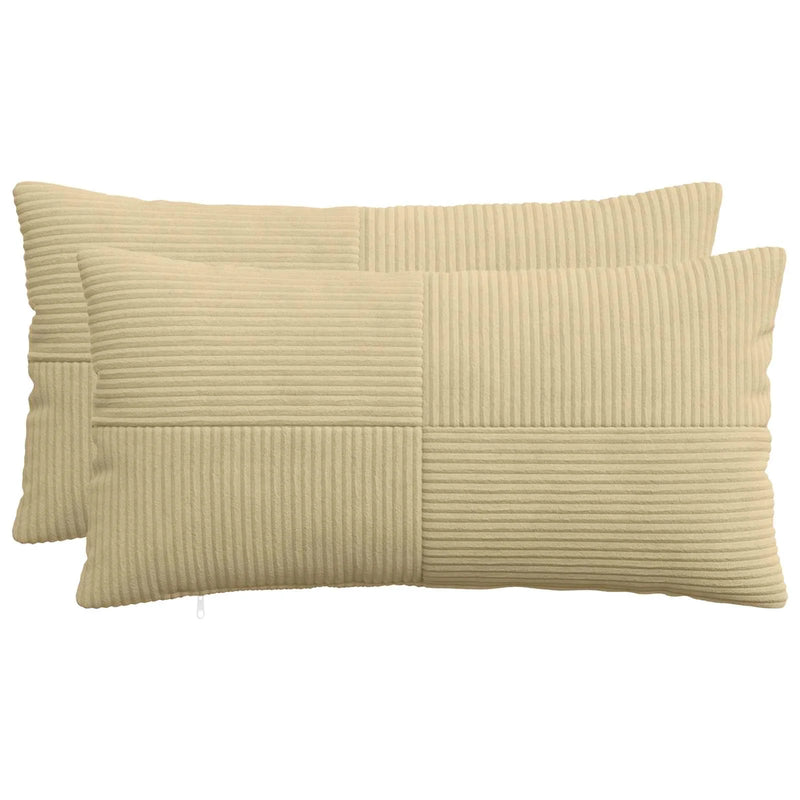 Cushion Cover 2 pcs ALMELO Grey Green 40 x 80 cm Corduroy
