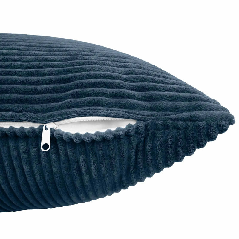Cushion Cover 2 pcs ALMELO Navy Blue 45 x 45 cm Corduroy