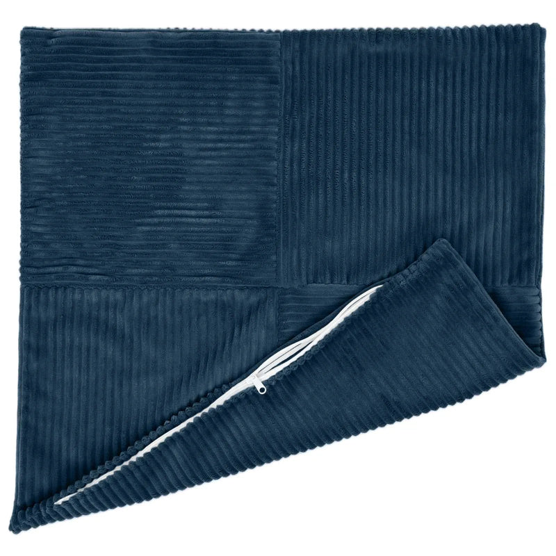 Cushion Cover 2 pcs ALMELO Navy Blue 45 x 45 cm Corduroy