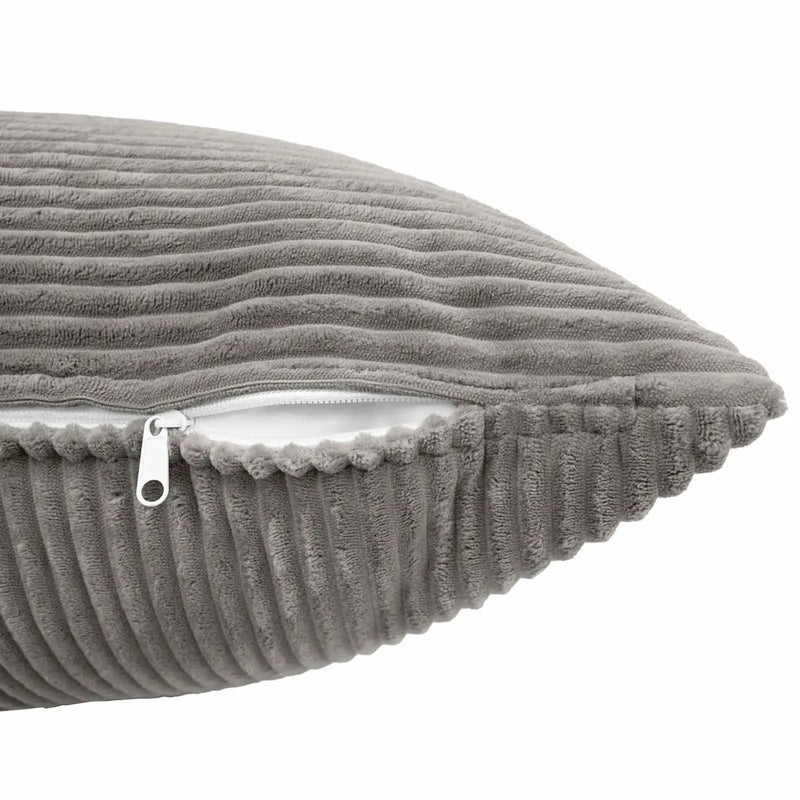Cushion Cover 2 pcs ALMELO Light Grey 50 x 50 cm Corduroy