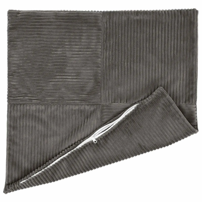 Cushion Cover 6 pcs ALMELO Dark Grey 50 x 50 cm Corduroy