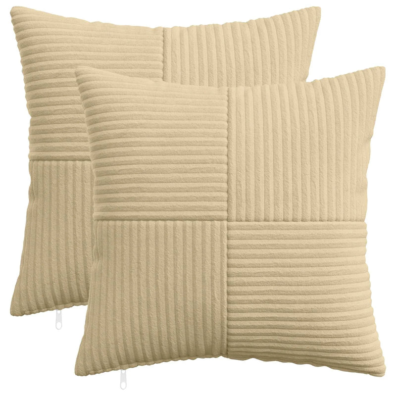 Cushion Cover 2 pcs ALMELO Grey Green 50 x 50 cm Corduroy