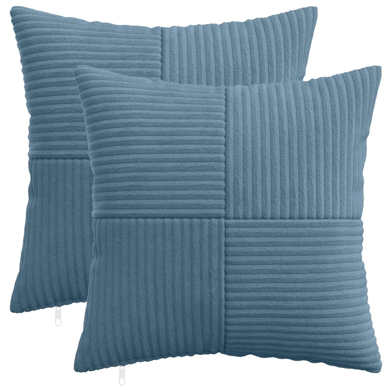 Cushion Cover 2 pcs ALMELO Blue 50 x 50 cm Corduroy