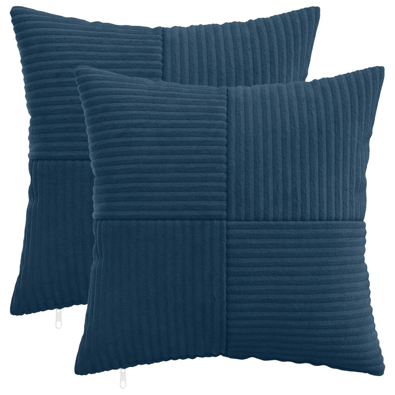 Cushion Cover 2 pcs ALMELO Navy Blue 50 x 50 cm Corduroy
