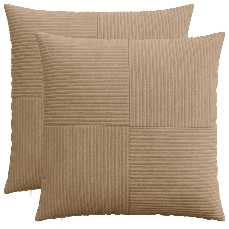 Cushion Cover 2 pcs ALMELO Brown 55 x 55 cm Corduroy