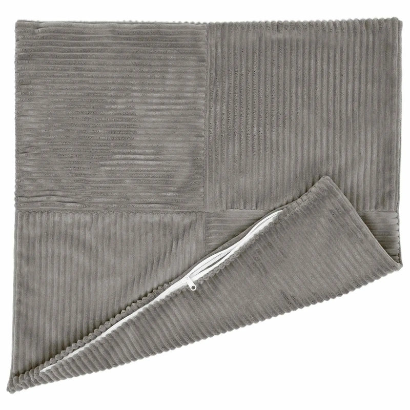 Cushion Cover 2 pcs ALMELO Light Grey 65 x 65 cm Corduroy
