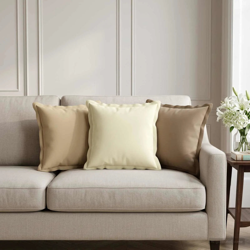 Cushion with Pillow HOUTEN 2 pcs Taupe Polyester