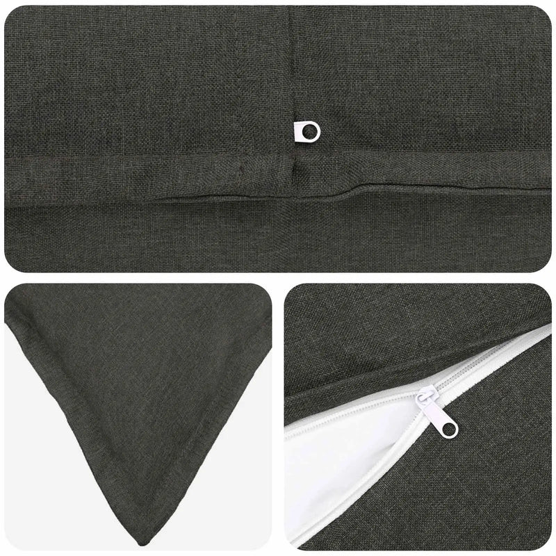 Cushion Cover 2 pcs HOUTEN Dark Grey 30 x 50 cm Faux Linen