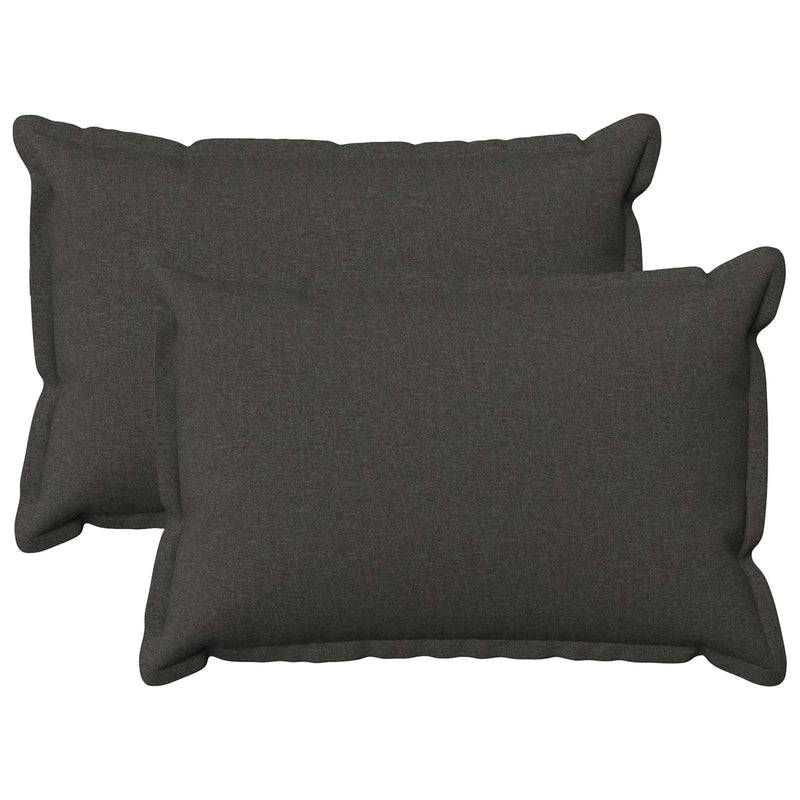 Cushion Cover 2 pcs HOUTEN Dark Grey 30 x 50 cm Faux Linen
