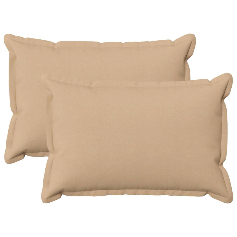 Cushion Cover 2 pcs HOUTEN Cream 30 x 50 cm Faux Linen