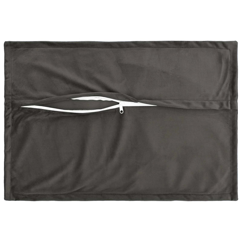 Cushion Cover 2 pcs HOUTEN Dark Grey 30 x 50 cm Velvet