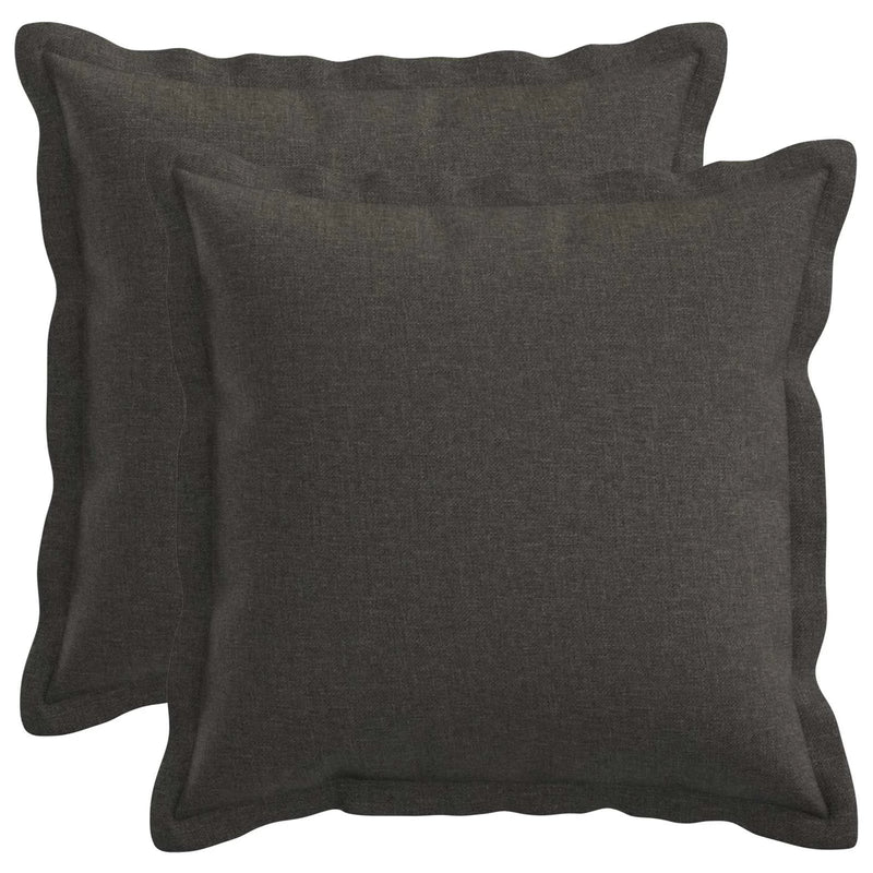 Cushion Cover 2 pcs HOUTEN Dark Grey 40 x 40 cm Faux Linen