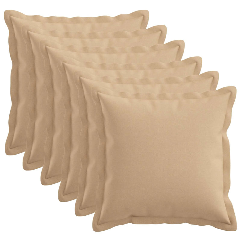 Cushion Cover 6 pcs HOUTEN Cream 40 x 40 cm Faux Linen