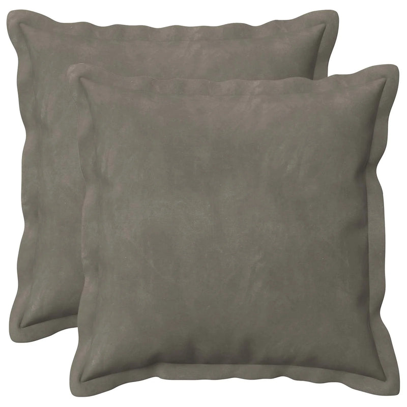 Cushion Cover 2 pcs HOUTEN Light Grey 40 x 40 cm Velvet