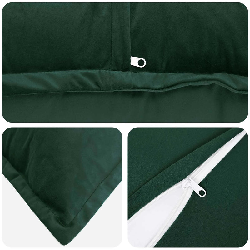 Cushion Cover 2 pcs HOUTEN Dark Green 40 x 40 cm Velvet