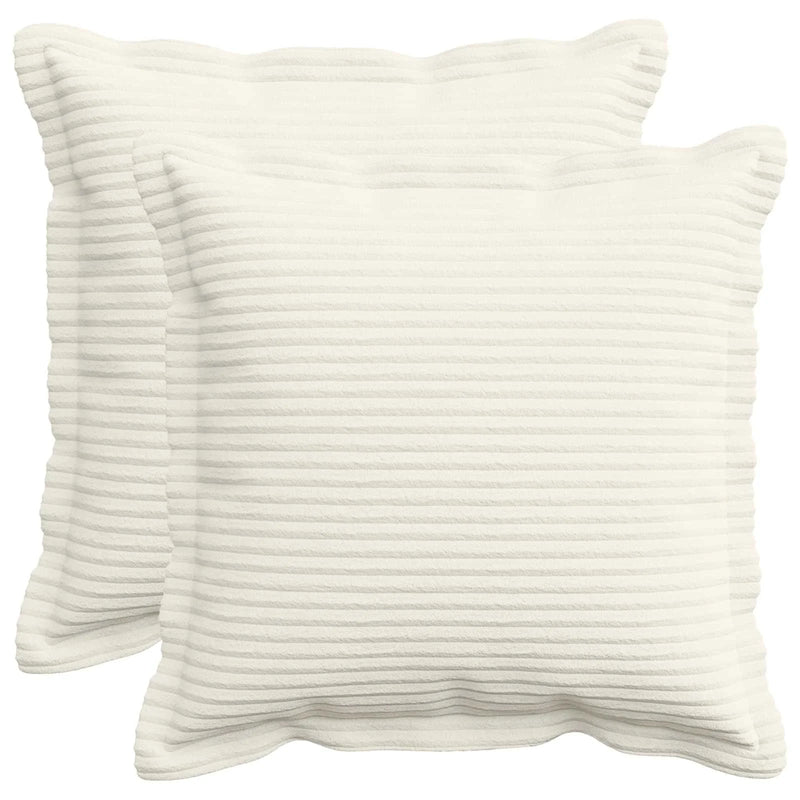 Cushion Cover 2 pcs HOUTEN Cream 40 x 40 cm Corduroy