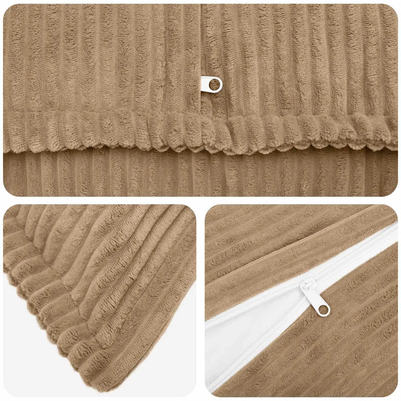 Cushion Cover 2 pcs HOUTEN Brown 40 x 40 cm Corduroy