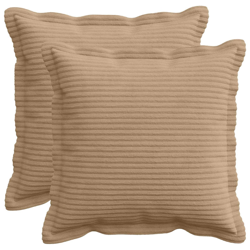 Cushion Cover 2 pcs HOUTEN Brown 40 x 40 cm Corduroy