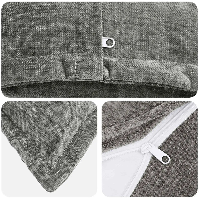 Cushion Cover 2 pcs HOUTEN Dark Grey 40 x 40 cm Chenille Fabric