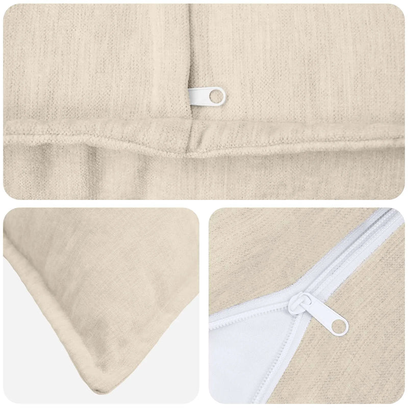 Cushion Cover 2 pcs HOUTEN Cream 40 x 40 cm Chenille Fabric