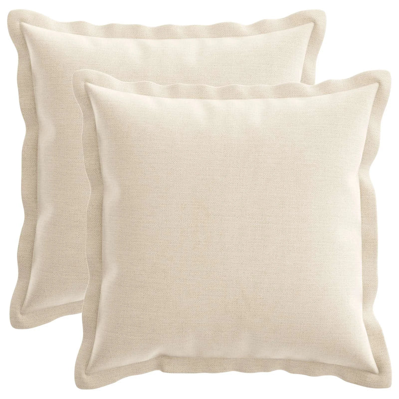 Cushion Cover 2 pcs HOUTEN Cream 40 x 40 cm Chenille Fabric