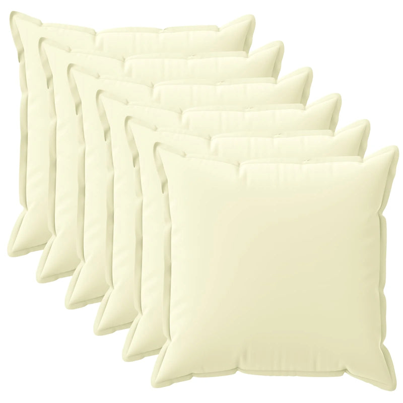 Cushion Cover 6 pcs HOUTEN Cream 40 x 40 cm Polyester
