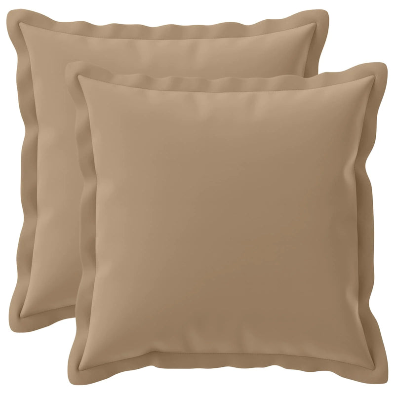 Cushion Cover 2 pcs HOUTEN Taupe 40 x 40 cm Polyester