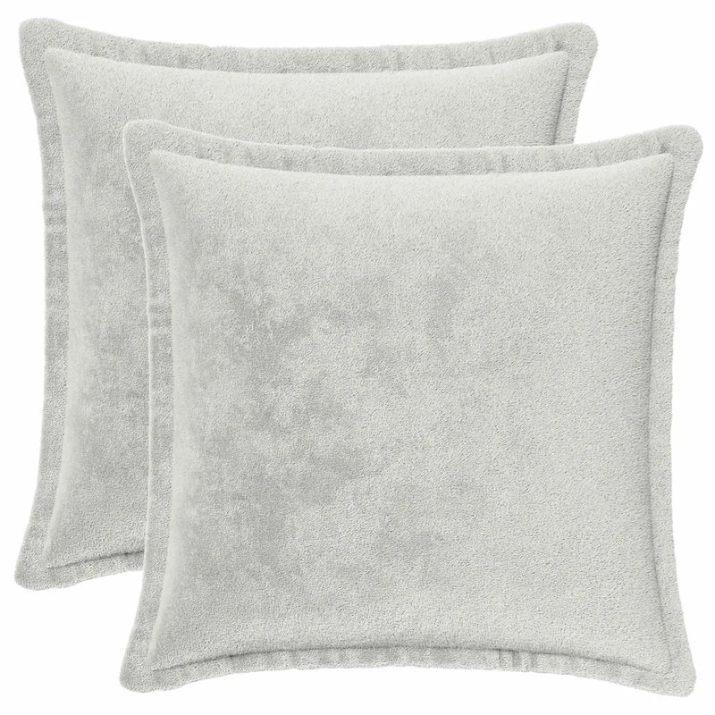 Cushion Cover 2 pcs HOUTEN Light Grey 40 x 40 cm Flannel