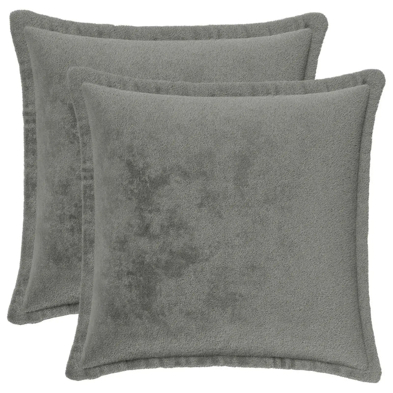 Cushion Cover 2 pcs HOUTEN Dark Grey 40 x 40 cm Flannel