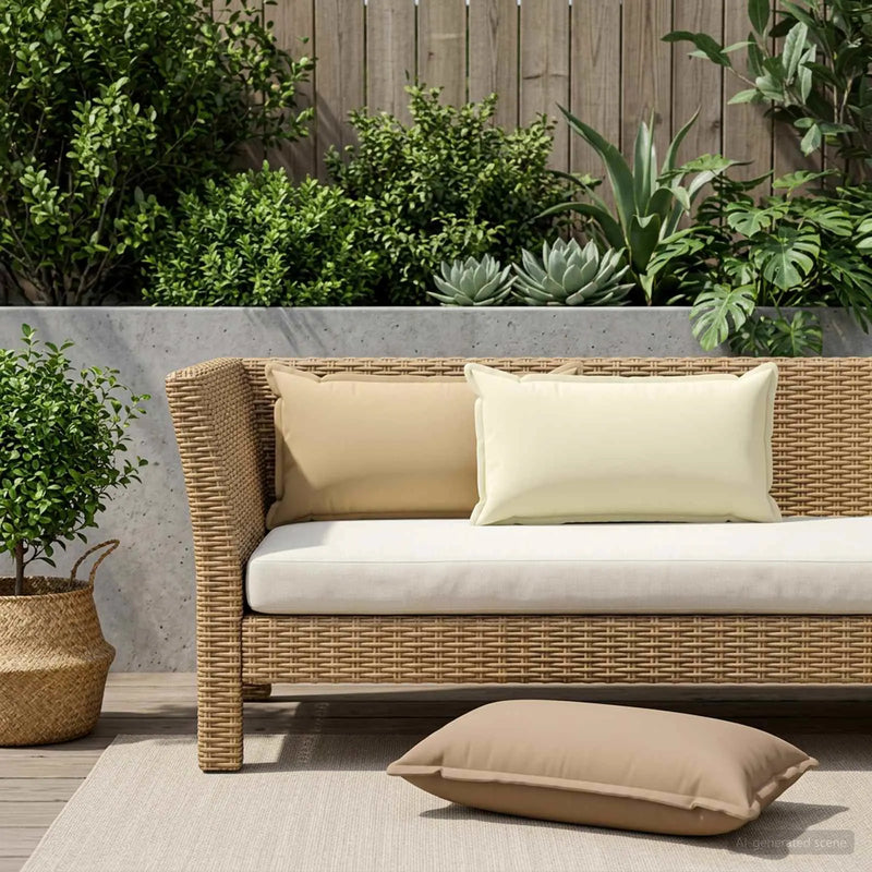 Cushion with Pillow HOUTEN 2 pcs Beige Polyester