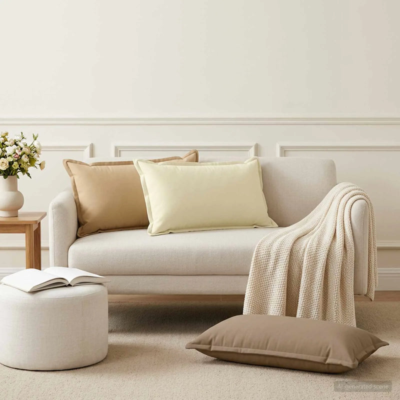 Cushion with Pillow HOUTEN 2 pcs Beige Polyester
