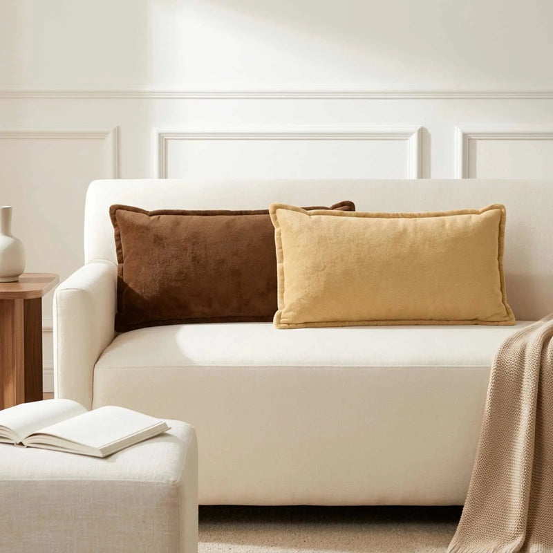 Throw Pillow 2 pcs HOUTEN Taupe 40 x 80 cm Flannel