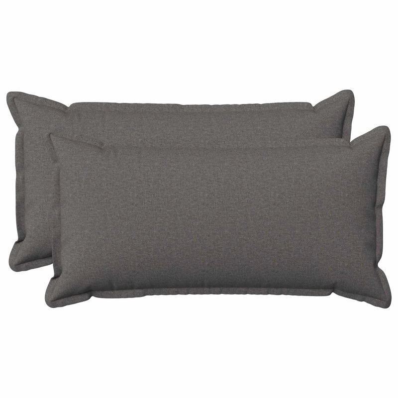 Cushion Cover 2 pcs HOUTEN Light Grey 40 x 80 cm Faux Linen