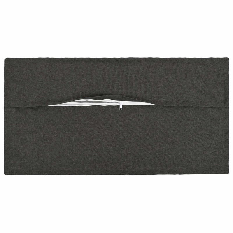 Cushion Cover 2 pcs HOUTEN Dark Grey 40 x 80 cm Faux Linen