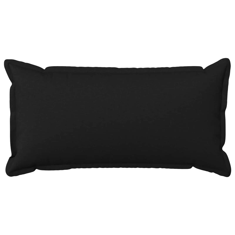 Cushion Cover 2 pcs HOUTEN Black 40 x 80 cm Faux Linen