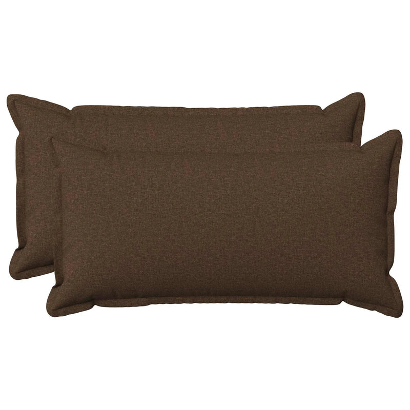 Cushion Cover 2 pcs HOUTEN Brown 40 x 80 cm Faux Linen